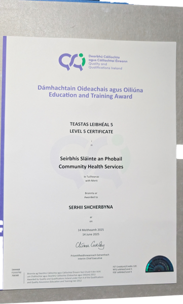 QQI Level 4 — Englisch als Zweitsprache (Distinction)